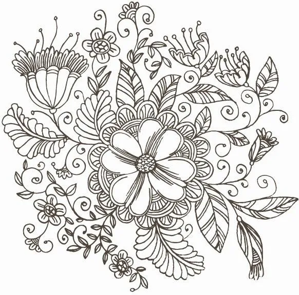 Dibujo lineal de remolino de flores patrón gráfico vectorial ... Dibujo lineal de remolino de flores patrón gráfico vectorial ...