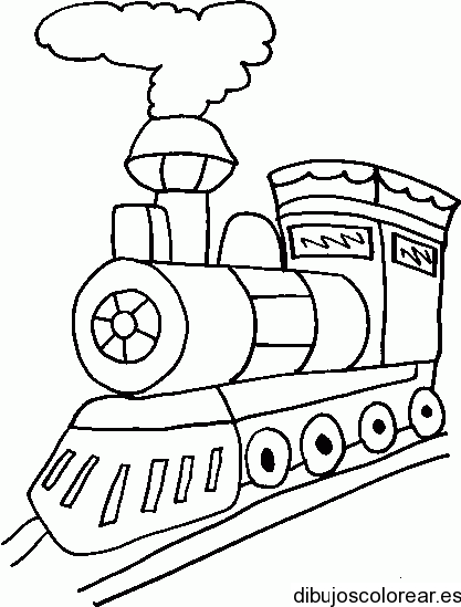 Dibujo de una locomotora en marcha | Dibujos para Colorear Dibujo de una locomotora en marcha | Dibujos para Colorear