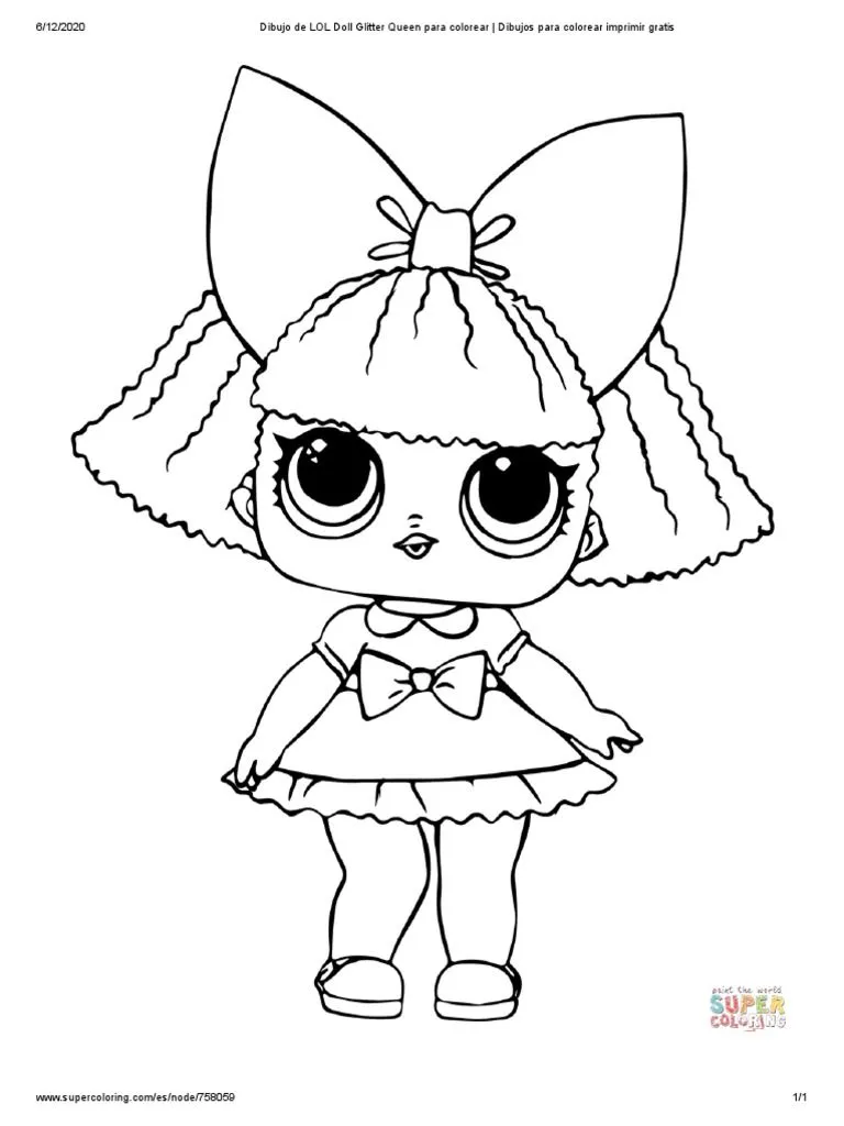 Dibujo de LOL Doll Glitter Queen para Colorear - Dibujos para Colorear Imprimir Gratis | PDF Dibujo de LOL Doll Glitter Queen para Colorear - Dibujos para Colorear Imprimir Gratis | PDF