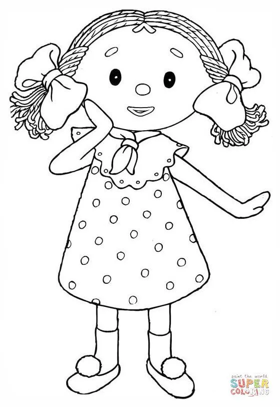 Dibujo de Looby Loo, una muñeca de trapo para colorear | Dibujos ...