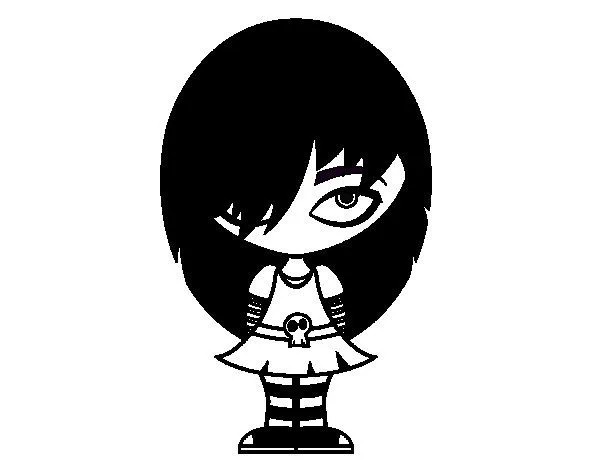 Dibujo de Look Emo para Colorear - Dibujos.net Dibujo de Look Emo para Colorear - Dibujos.net