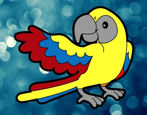 Dibujo de Loro con ala abierta pintado por Luiis03 en Dibujos.net ...