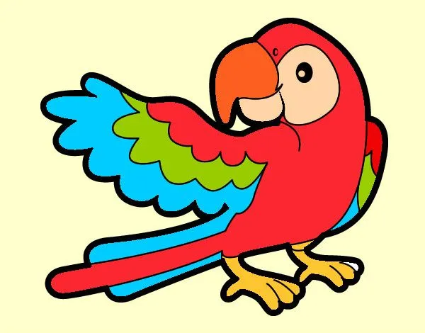 Dibujo de Loro con ala abierta pintado por Picpac en Dibujos.net ... Dibujo de Loro con ala abierta pintado por Picpac en Dibujos.net ...