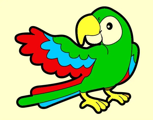 Dibujo de Loro con ala abierta pintado por Rickrosald en Dibujos ... Dibujo de Loro con ala abierta pintado por Rickrosald en Dibujos ...