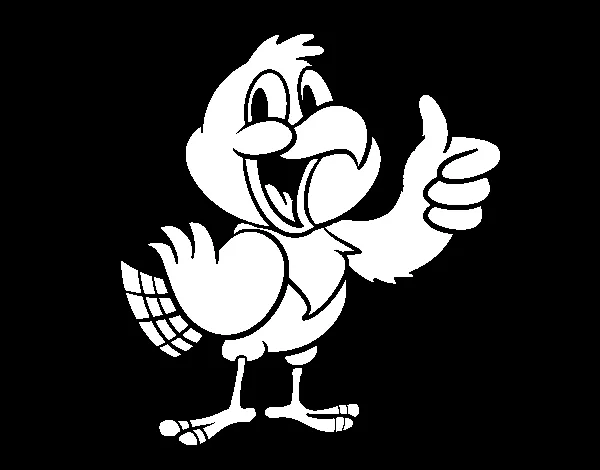 Dibujo de Loro feliz para Colorear - Dibujos.net Dibujo de Loro feliz para Colorear - Dibujos.net