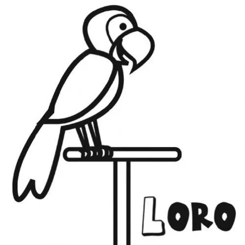 Dibujo de loro para niños - Dibujos para colorear de animales de ... Dibujo de loro para niños - Dibujos para colorear de animales de ...