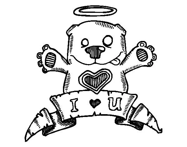 Dibujo de I love U para Colorear - Dibujos.net Dibujo de I love U para Colorear - Dibujos.net