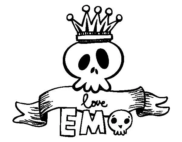 Dibujo de Love Emo para Colorear - Dibujos.net Dibujo de Love Emo para Colorear - Dibujos.net