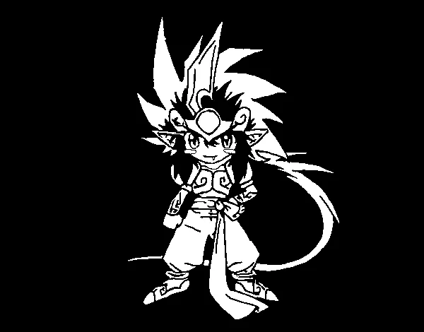 Dibujo de Luchador chibi para Colorear