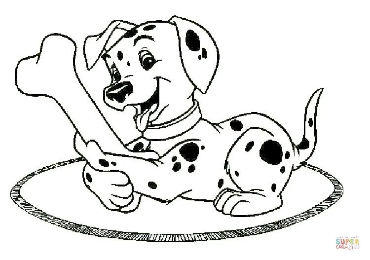 Dibujo de A Lucky le gustan mucho los huesos para colorear ...