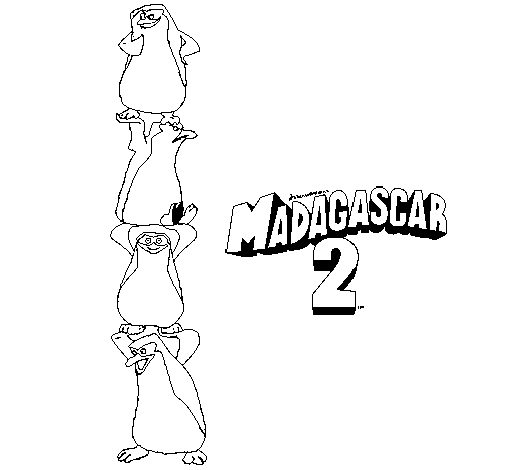 Dibujo de Madagascar 2 Pingüinos para Colorear - Dibujos.net Dibujo de Madagascar 2 Pingüinos para Colorear - Dibujos.net