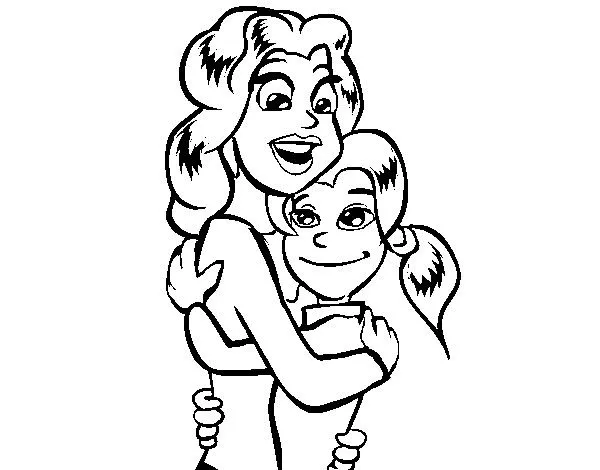 Dibujo de Madre e hija abrazadas pintado por Deni_21313 en Dibujos ... Dibujo de Madre e hija abrazadas pintado por Deni_21313 en Dibujos ...