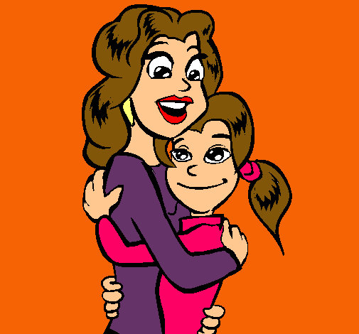 Dibujo de Madre e hija abrazadas pintado por Pollo en Dibujos.net ... Dibujo de Madre e hija abrazadas pintado por Pollo en Dibujos.net ...