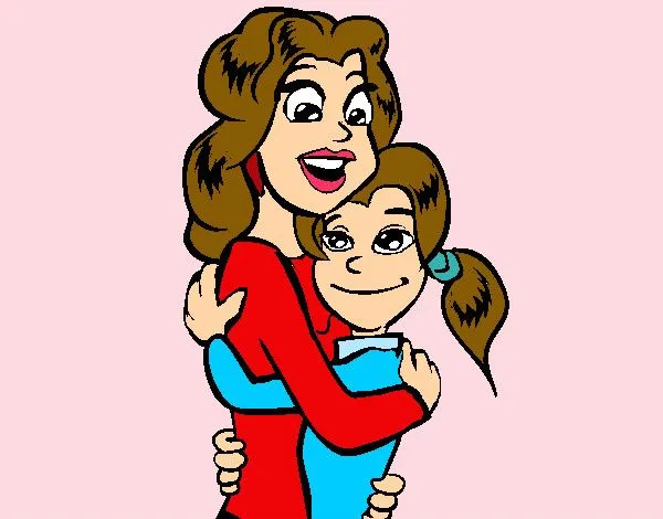 Dibujo de Madre e hija abrazadas pintado por Queyla en Dibujos.net ... Dibujo de Madre e hija abrazadas pintado por Queyla en Dibujos.net ...