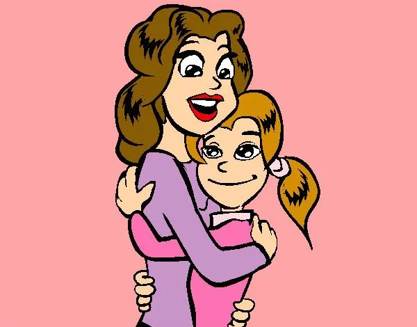 Dibujo de Madre e hija abrazadas pintado por Queyla en Dibujos.net ... Dibujo de Madre e hija abrazadas pintado por Queyla en Dibujos.net ...