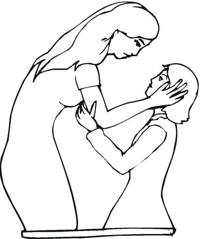Dibujo de Madre e hija para colorear | Dibujos para colorear ... Dibujo de Madre e hija para colorear | Dibujos para colorear ...