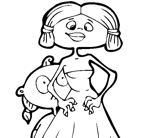 Dibujo de Madre e hija 1 para Colorear - Dibujos.net Dibujo de Madre e hija 1 para Colorear - Dibujos.net
