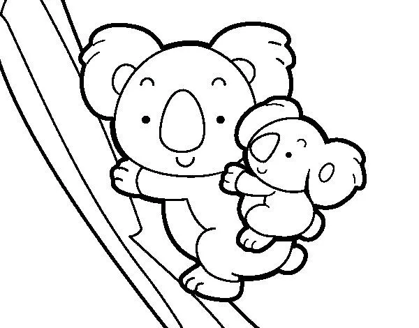 Dibujo de Madre koala para Colorear - Dibujos.net Dibujo de Madre koala para Colorear - Dibujos.net
