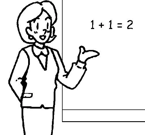Dibujo de Maestra de matemáticas para Colorear - Dibujos.net Dibujo de Maestra de matemáticas para Colorear - Dibujos.net