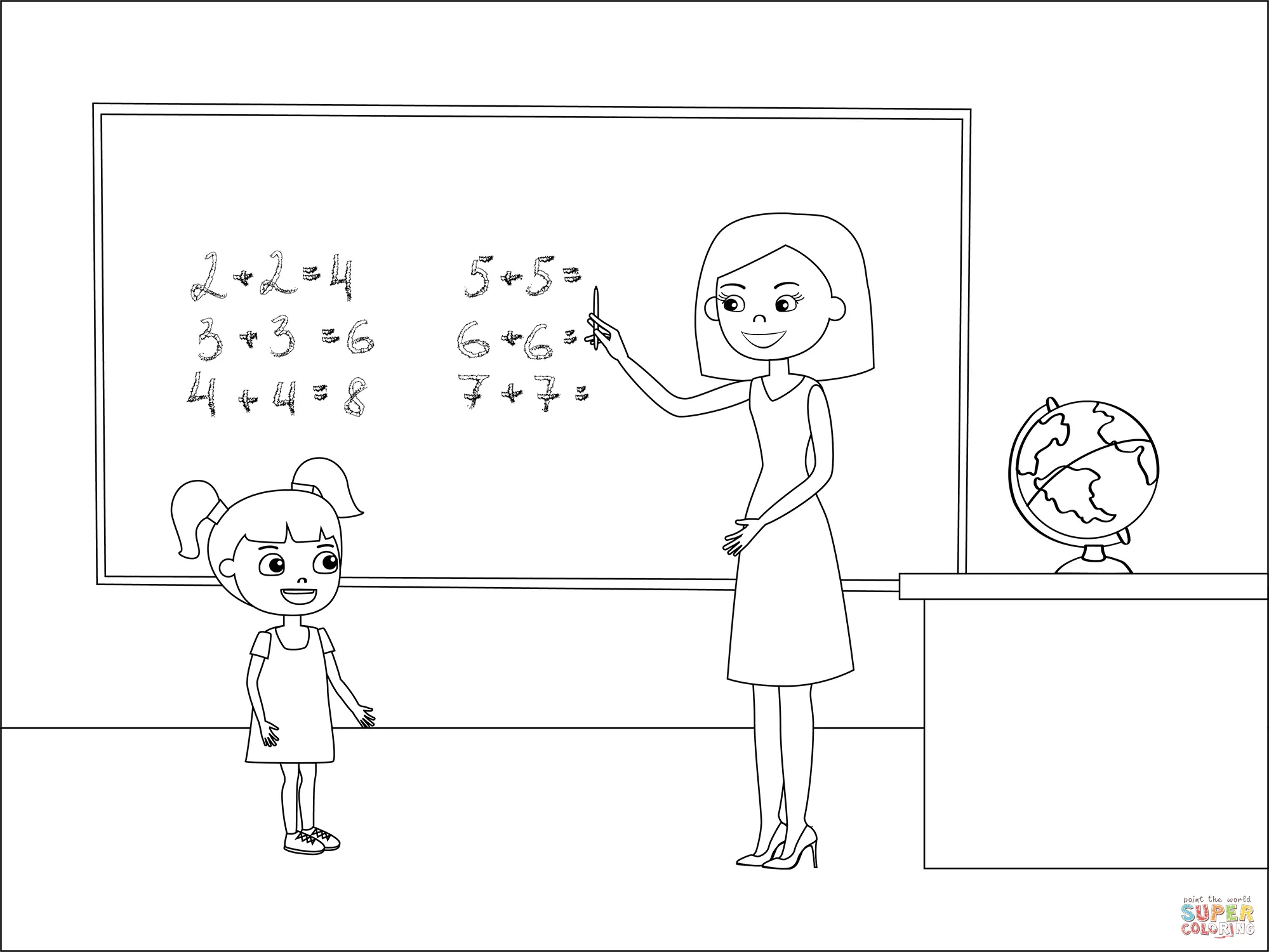 Dibujo de Maestra de primaria para colorear | Dibujos para colorear imprimir gratis Dibujo de Maestra de primaria para colorear | Dibujos para colorear imprimir gratis