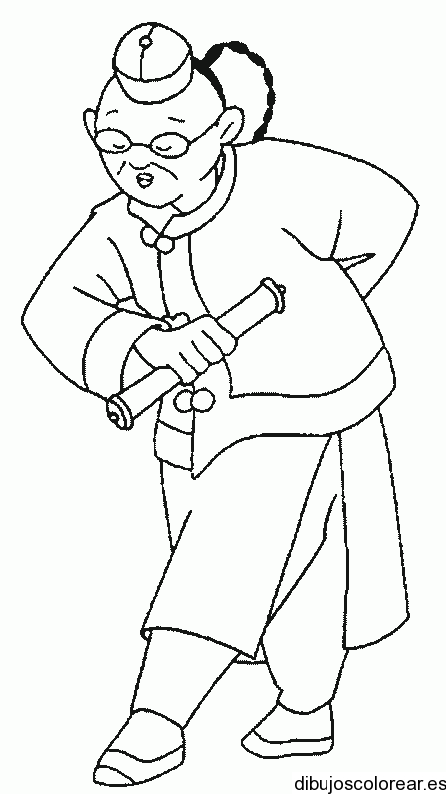 Dibujo de un maestro chino | Dibujos para Colorear
