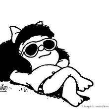 Dibujo de Mafalda a la playa