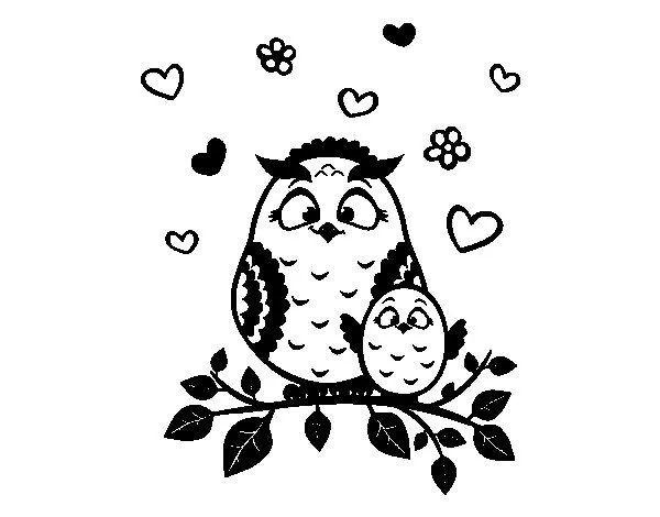 Dibujo de Mamá búho para Colorear - Dibujos.net Dibujo de Mamá búho para Colorear - Dibujos.net