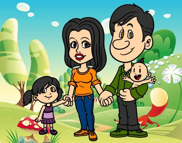 Dibujo de mama,papa,hermana y yo pintado por 25055 en Dibujos.net ...