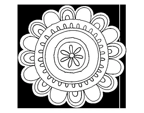Dibujo de Mandala alegre para Colorear - Dibujos.net Dibujo de Mandala alegre para Colorear - Dibujos.net
