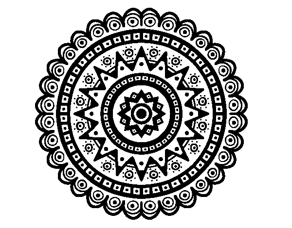 Dibujo de Mandala étnica para Colorear - Dibujos.net Dibujo de Mandala étnica para Colorear - Dibujos.net