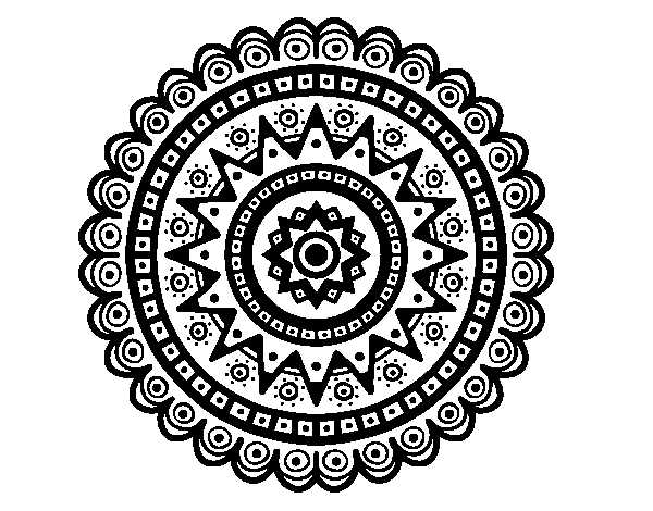 Dibujo de Mandala étnica para Colorear - Dibujos.net