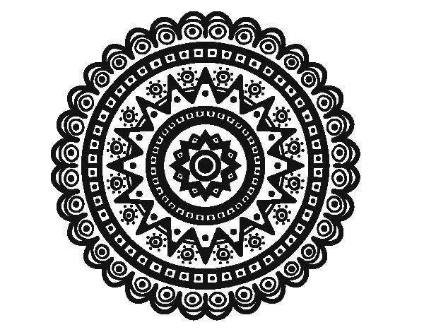 Dibujo de Mandala étnica para Colorear - Dibujos.net Dibujo de Mandala étnica para Colorear - Dibujos.net