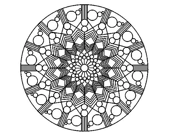 Dibujo de Mandala flor con círculos para Colorear - Dibujos.net Dibujo de Mandala flor con círculos para Colorear - Dibujos.net