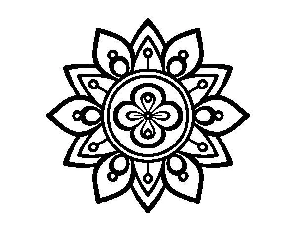 Dibujo de Mandala flor de loto para Colorear - Dibujos.net