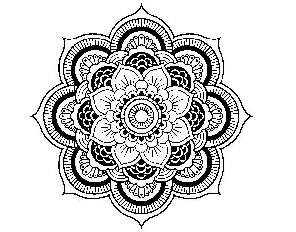 Dibujo de Mandala flor oriental para Colorear - Dibujos.net Dibujo de Mandala flor oriental para Colorear - Dibujos.net