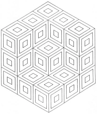 Dibujo de Mandala Geométrico Cubos para colorear | Dibujos para ...