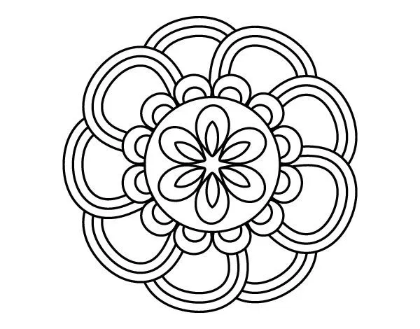 Dibujo de Mandala de pétalos para colorear | Dibujos de Mandalas ...