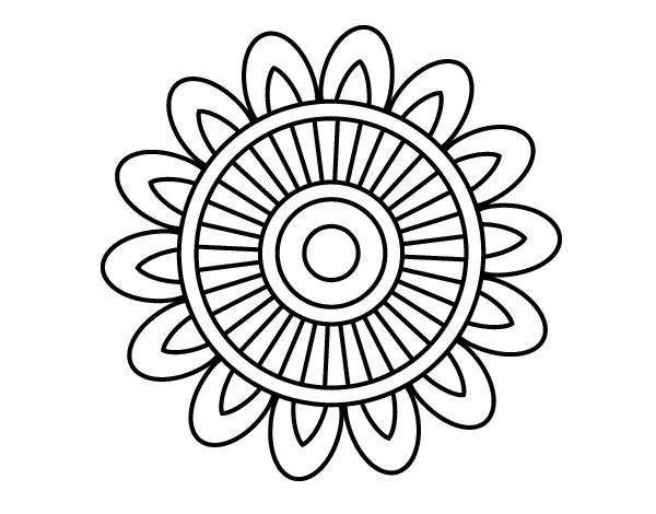 Dibujo de Mandala de pétalos para colorear | Dibujos de Mandalas ...