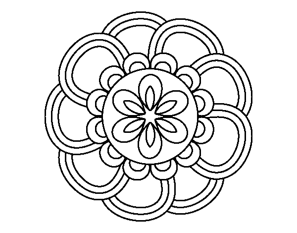 Dibujo de Mandala de pétalos para Colorear - Dibujos.net