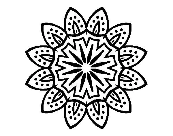 Dibujo de Mandala con pétalos para Colorear - Dibujos.net