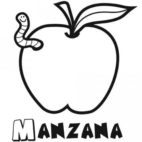 Dibujo manzana para colorear. Imágenes gratis de frutas | Imágenes ...