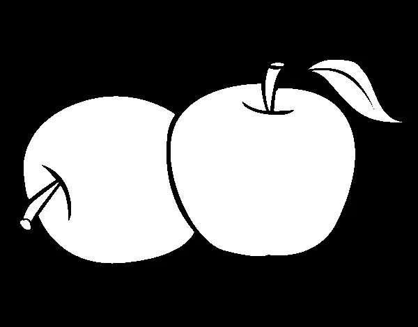Dibujo de Dos manzanas para Colorear - Dibujos.net Dibujo de Dos manzanas para Colorear - Dibujos.net