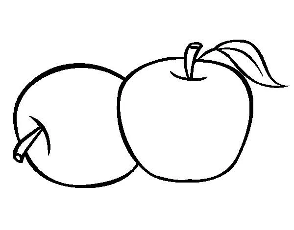 Dibujo de Dos manzanas para Colorear - Dibujos.net Dibujo de Dos manzanas para Colorear - Dibujos.net