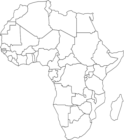 Dibujo de Mapa de África para colorear | Dibujos para colorear ...