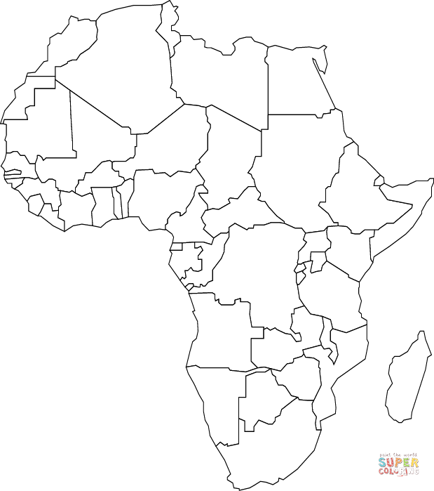 Dibujo de Mapa de África para colorear | Dibujos para colorear ... Dibujo de Mapa de África para colorear | Dibujos para colorear ...