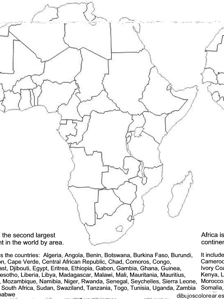 Dibujo de un mapa de Africa | Dibujos para Colorear Dibujo de un mapa de Africa | Dibujos para Colorear