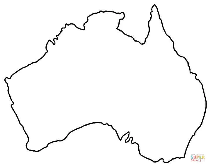 Dibujo de Mapa de Australia para colorear | Dibujos para colorear ...