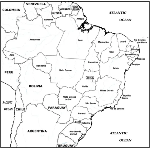 Dibujo de Mapa de Brasil para colorear | Dibujos para colorear ... Dibujo de Mapa de Brasil para colorear | Dibujos para colorear ...
