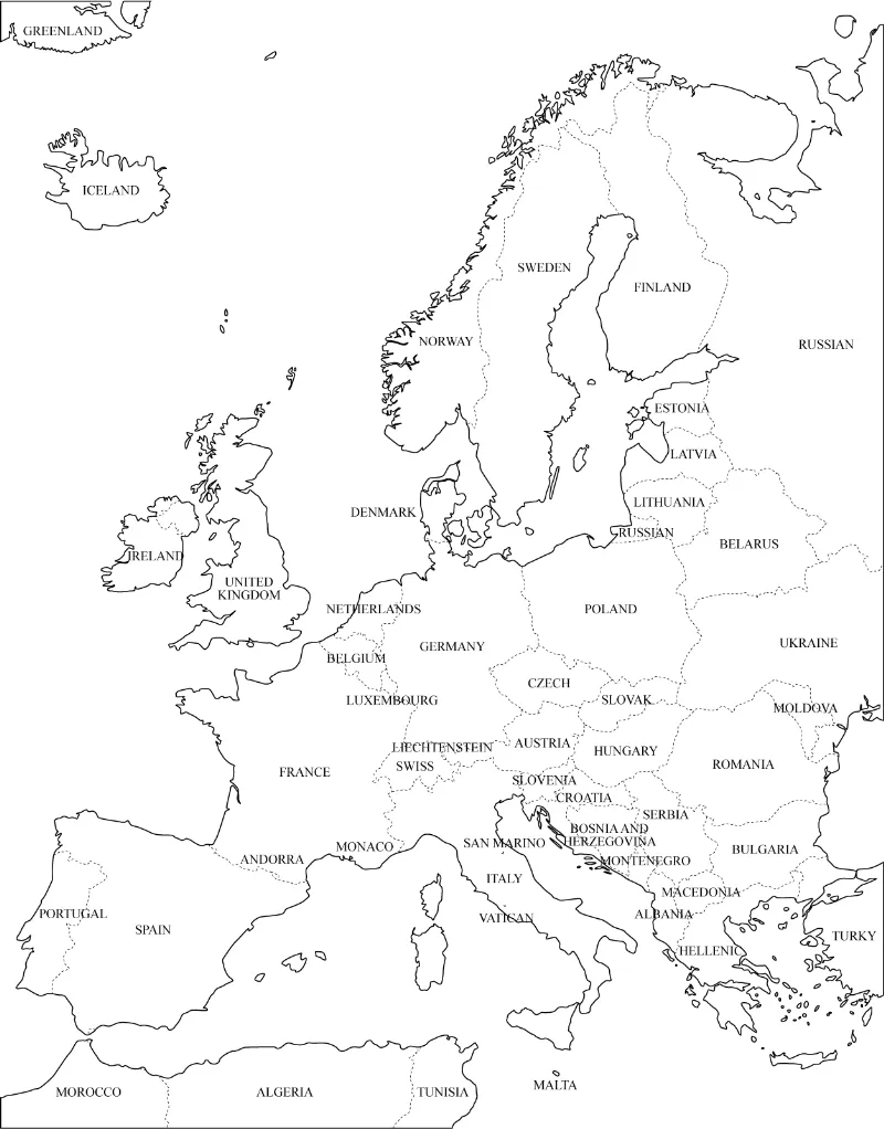 Dibujo del mapa de europa - Imagui