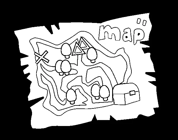Dibujo de Mapa del tesoro para Colorear - Dibujos.net Dibujo de Mapa del tesoro para Colorear - Dibujos.net